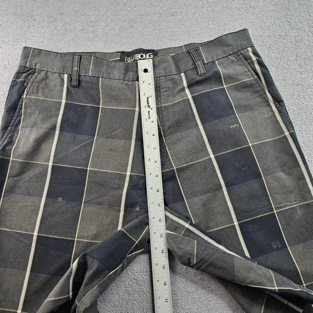 Billabong Golf Shorts Mens 36 Black Gray Plaid Performance‎ Regular Fit Mid-Rise